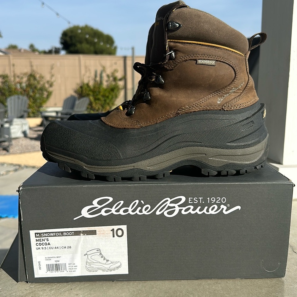 Eddie Bauer Men's Snowfoil Boot in Cocoa size 10